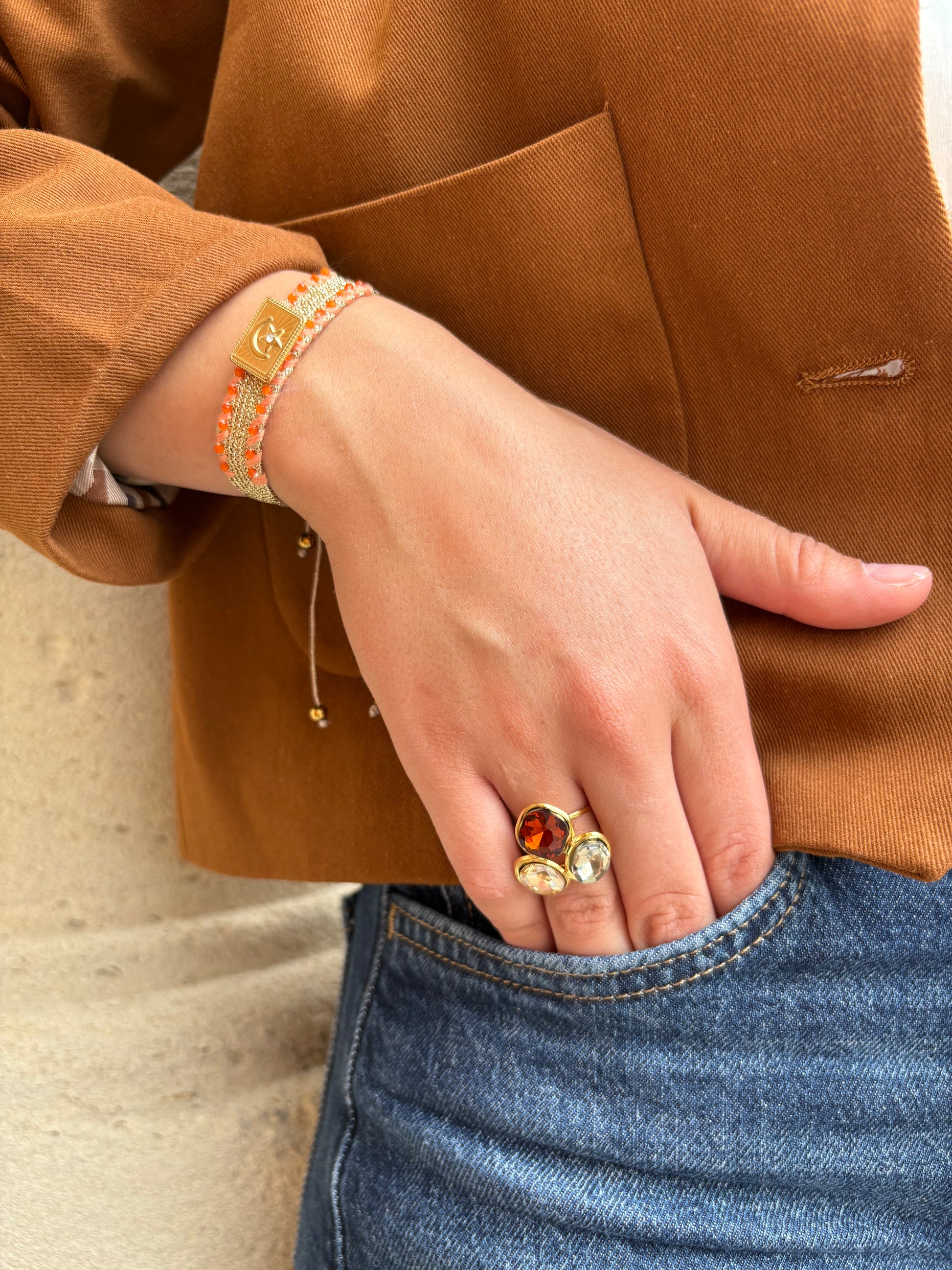Bague pierres de couleurs