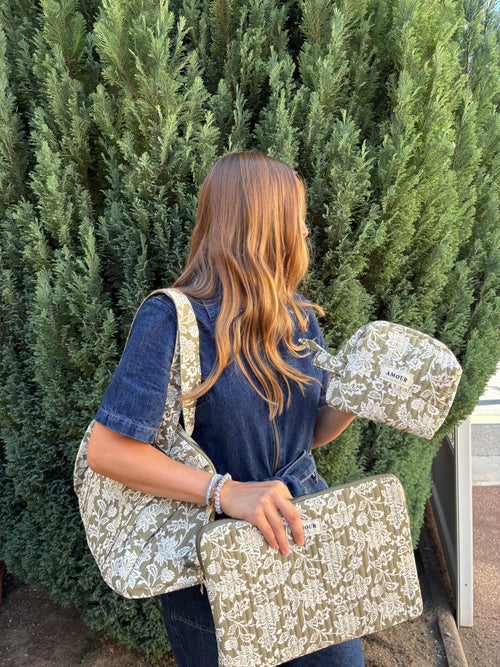 Accessoires à fleurs kaki