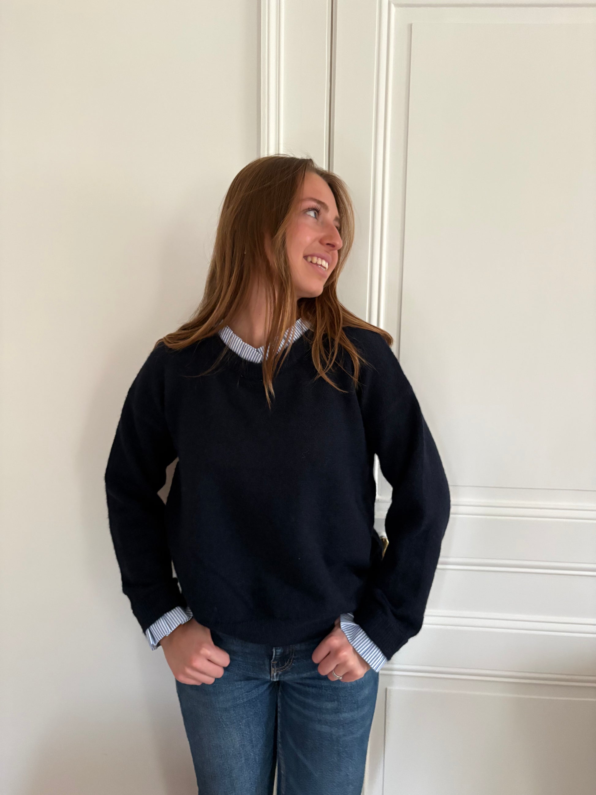 Pull avec chemise intégrée
