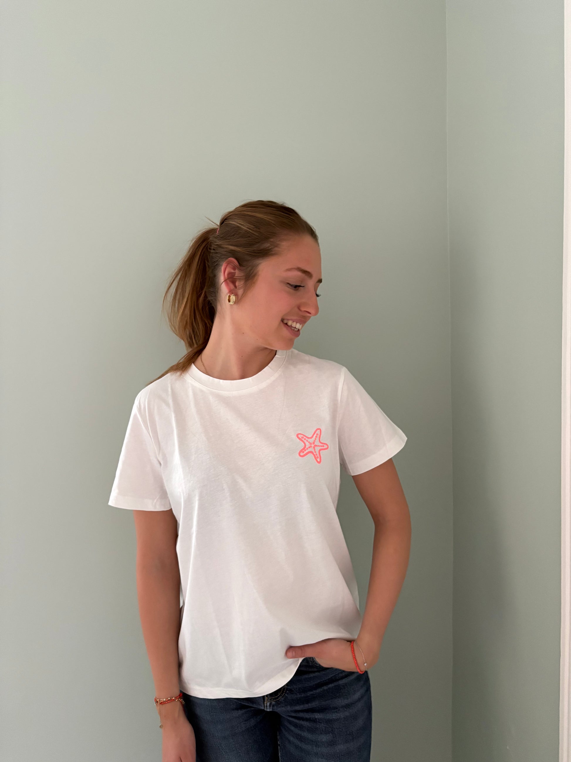 Tee-shirt avec étoile corail