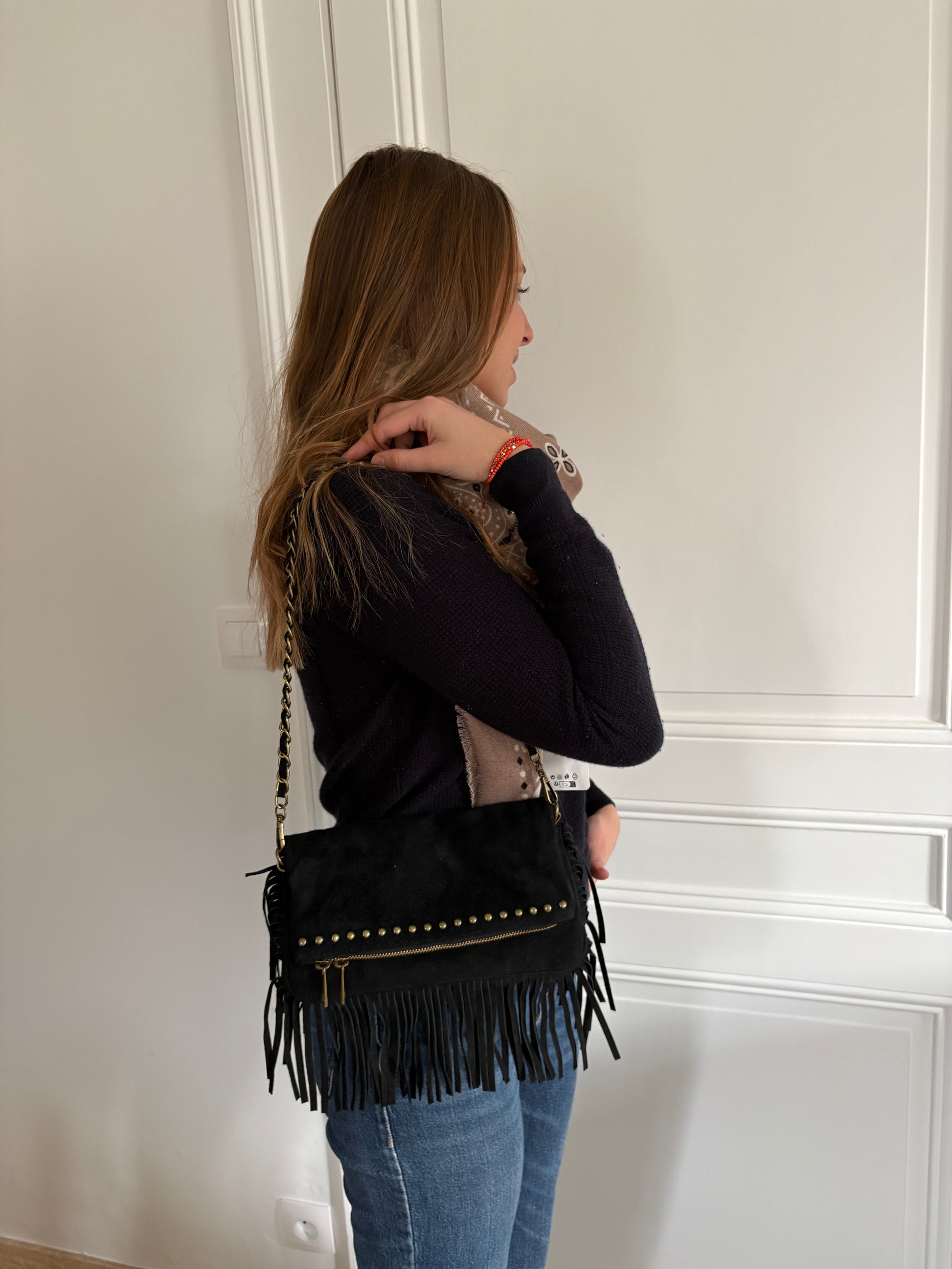 Petit sac noir bohème