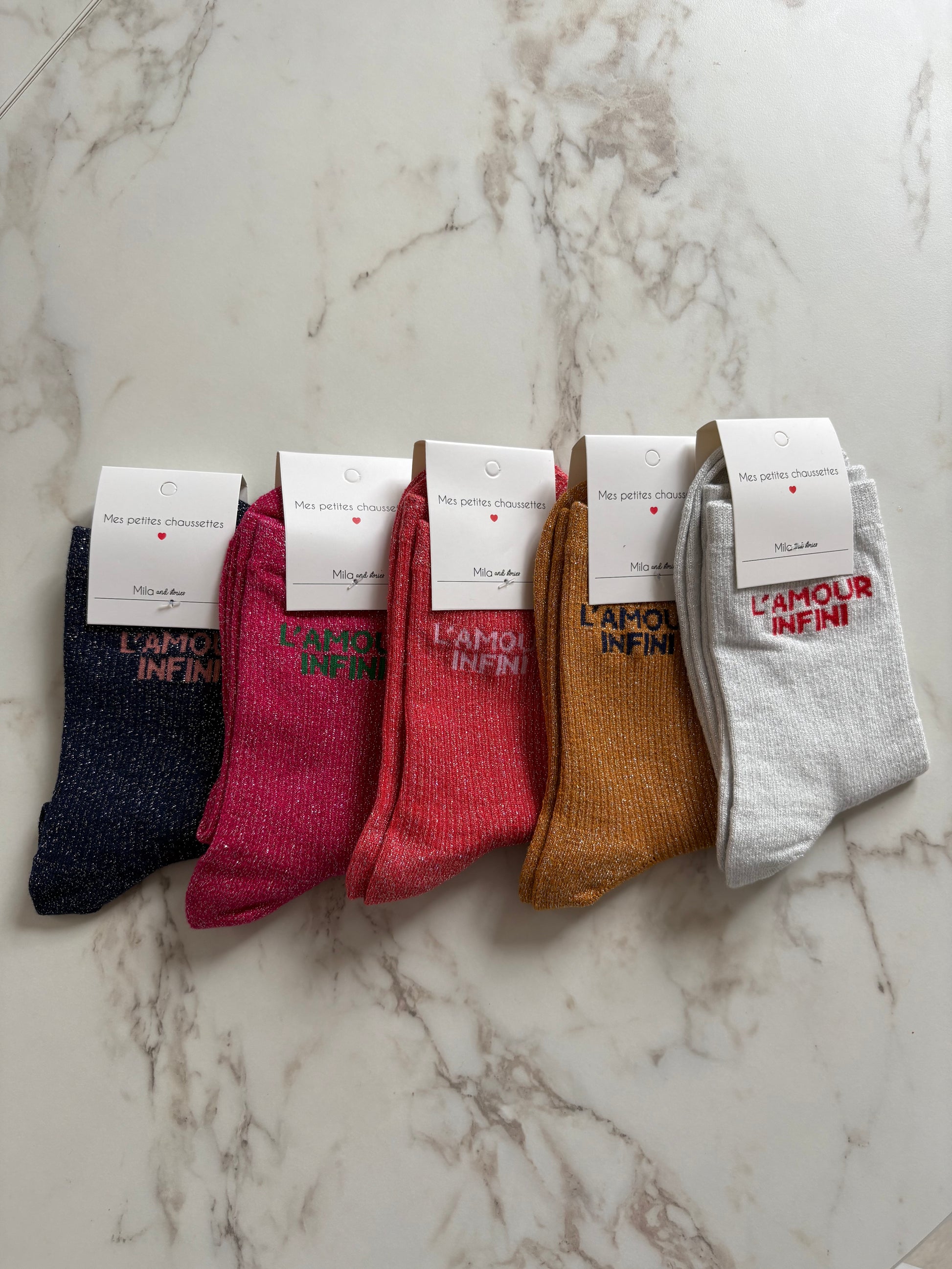 Chaussettes pailletées l'amour infini