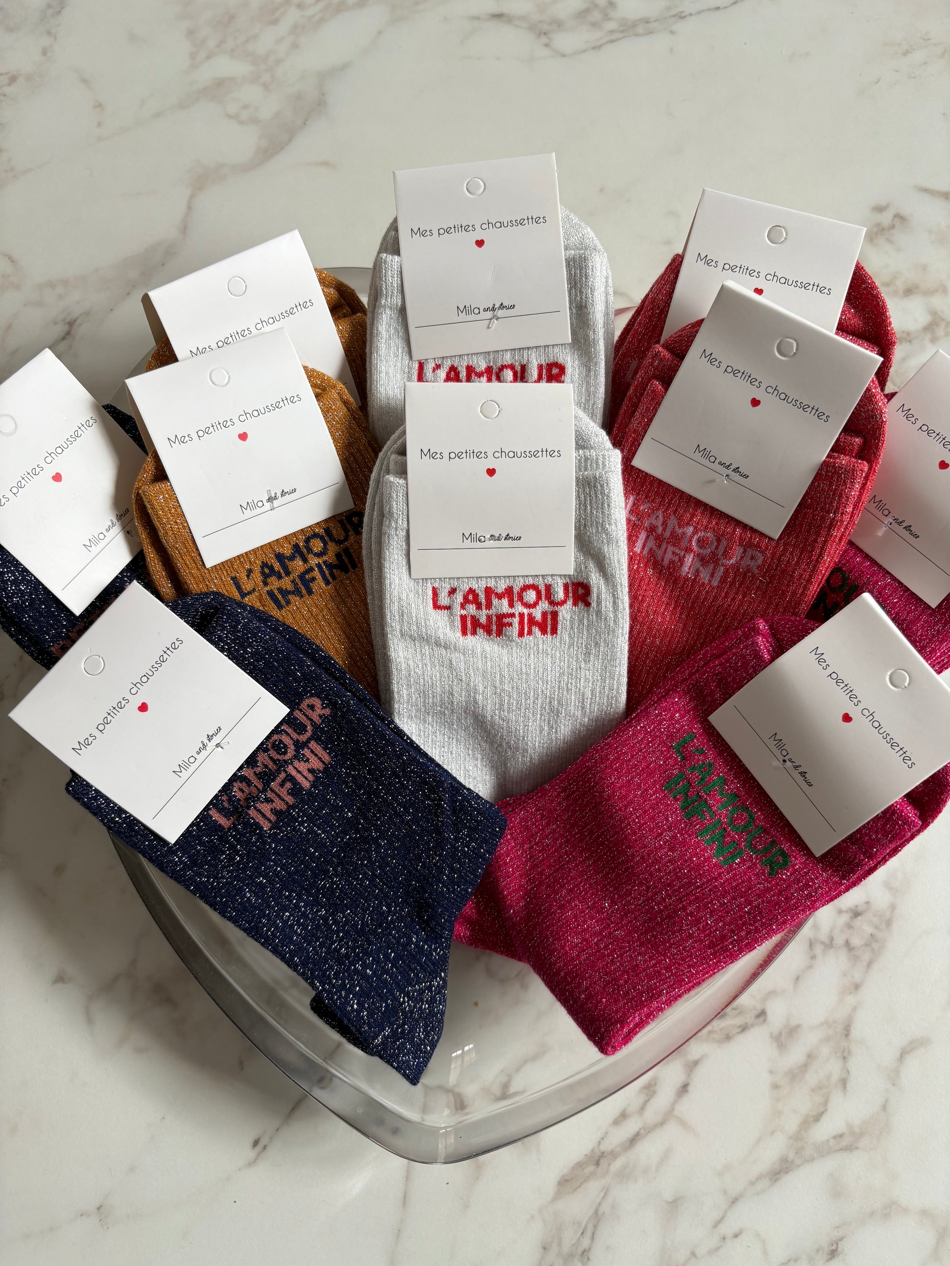 Chaussettes pailletées l'amour infini