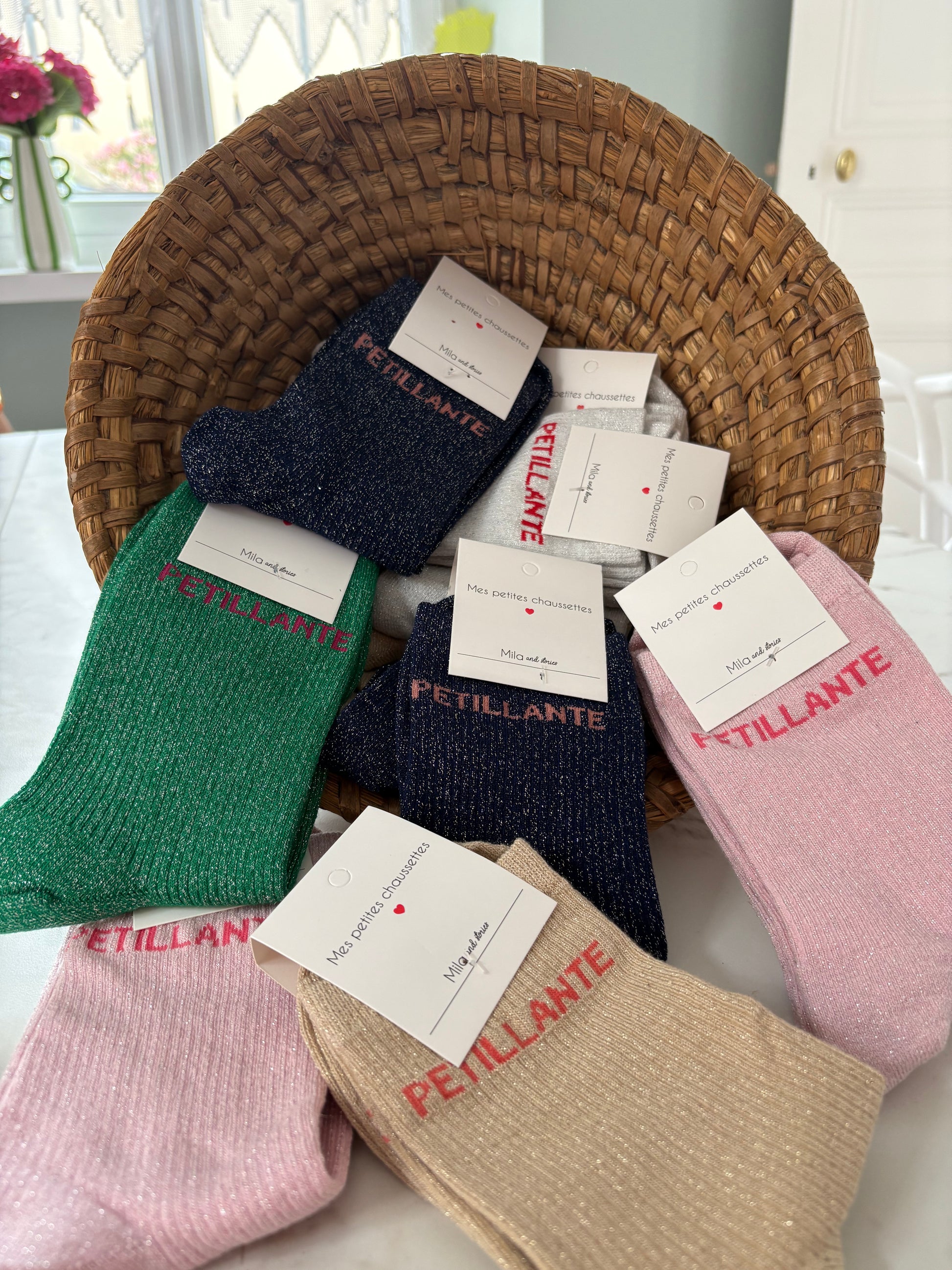 Chaussettes pailletées pétillante